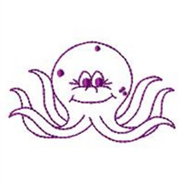 Picture of Octopus Redwork Machine Embroidery Design