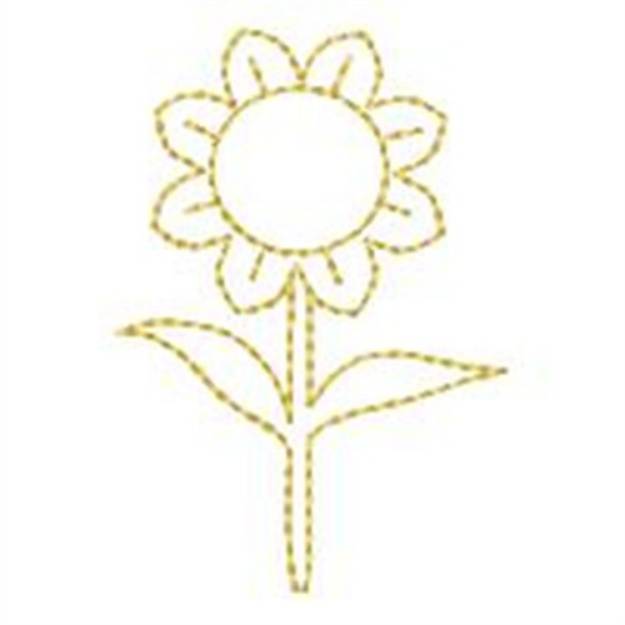 Picture of Sunflower Redwork Machine Embroidery Design