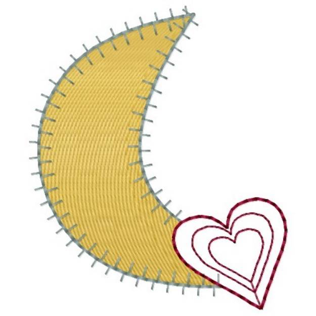 Picture of Moon & Heart Machine Embroidery Design