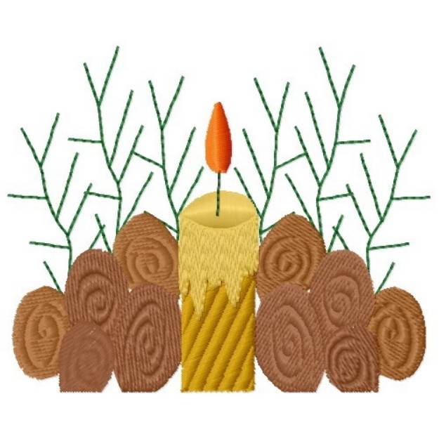 Picture of Holiday Candle Machine Embroidery Design