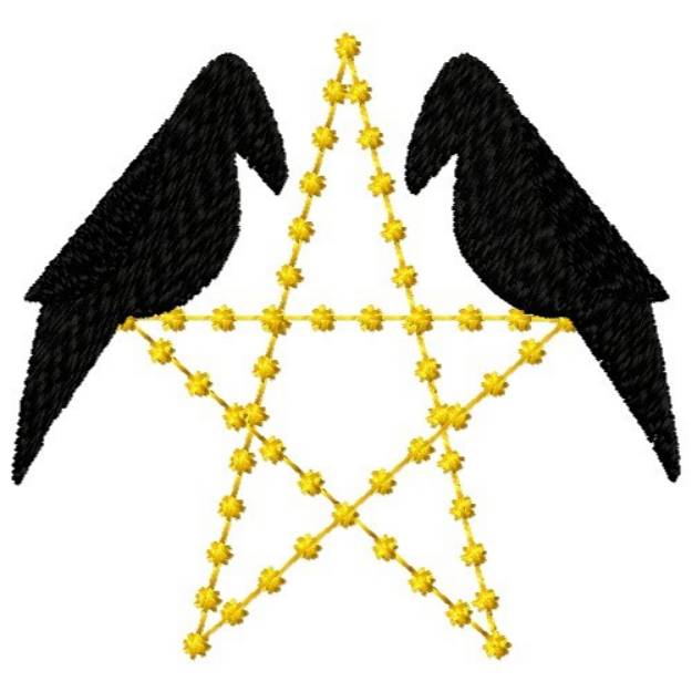 Picture of Crows On Star Machine Embroidery Design