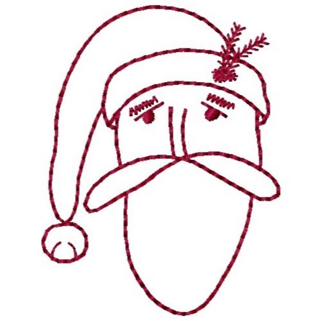 Picture of Redwork Santa Machine Embroidery Design