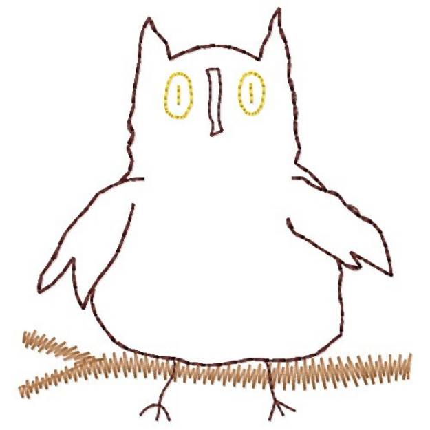Picture of Owl Outline Machine Embroidery Design
