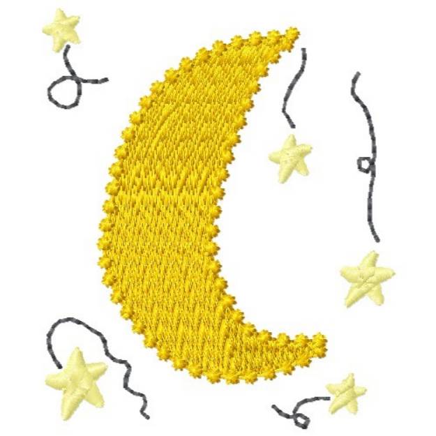 Picture of Moon & Stars Machine Embroidery Design