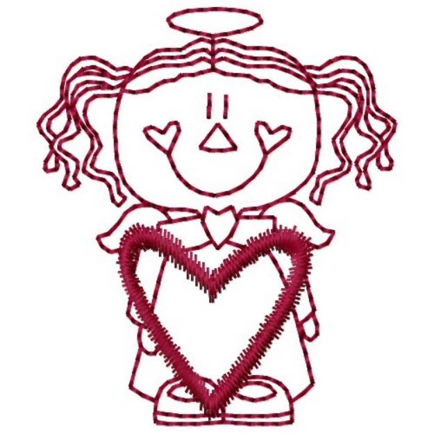 Picture of Redwork Angel Machine Embroidery Design