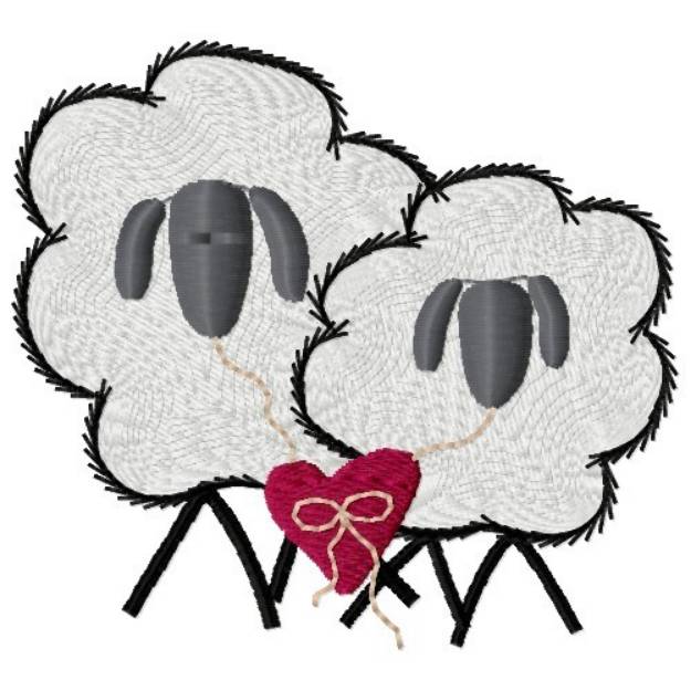 Picture of Love Sheep Machine Embroidery Design