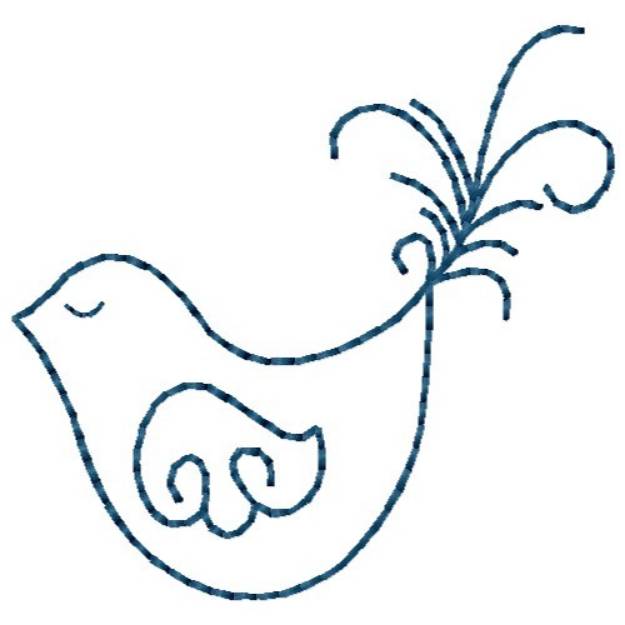 Picture of Bird Outline Machine Embroidery Design