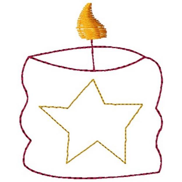 Picture of Candle Outline Machine Embroidery Design