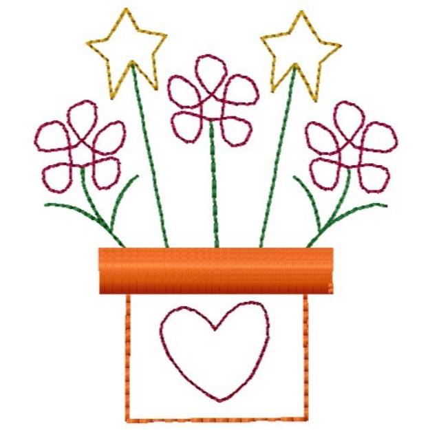 Picture of Outline Flowers Machine Embroidery Design