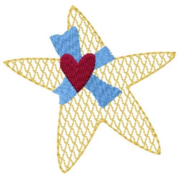 Picture of Love Star Machine Embroidery Design