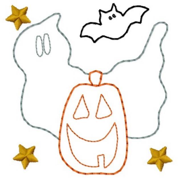 Picture of Halloween Outline Machine Embroidery Design