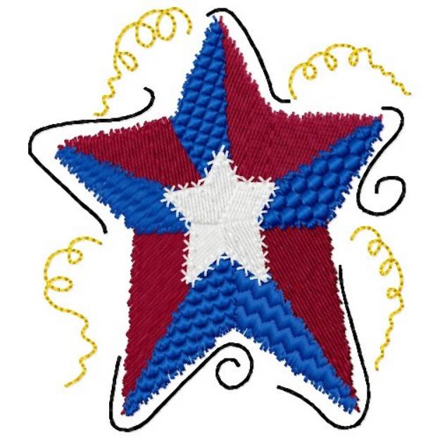 Picture of Patriotic Star Machine Embroidery Design