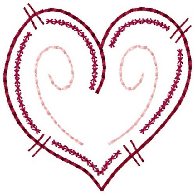 Picture of Outline Heart Machine Embroidery Design