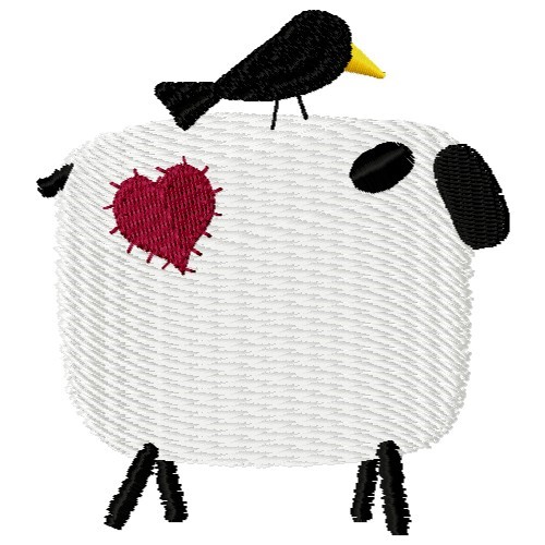 Sheep & Crow Machine Embroidery Design