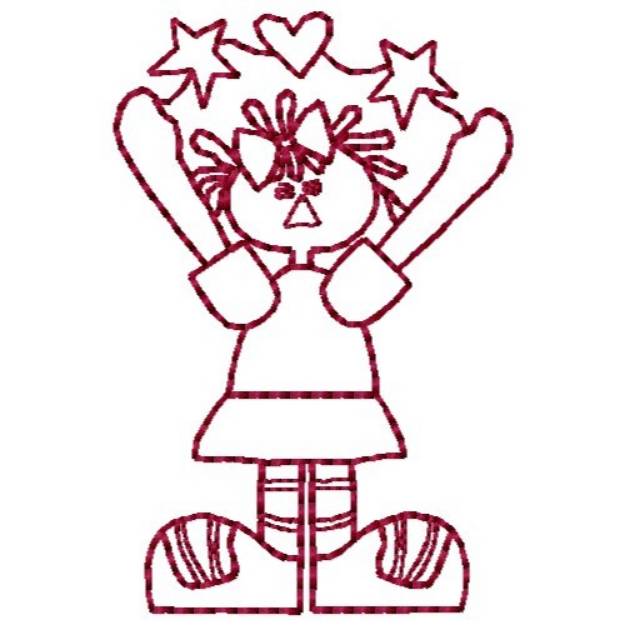 Picture of Redwork Doll Machine Embroidery Design