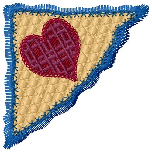 Heart Corner Machine Embroidery Design