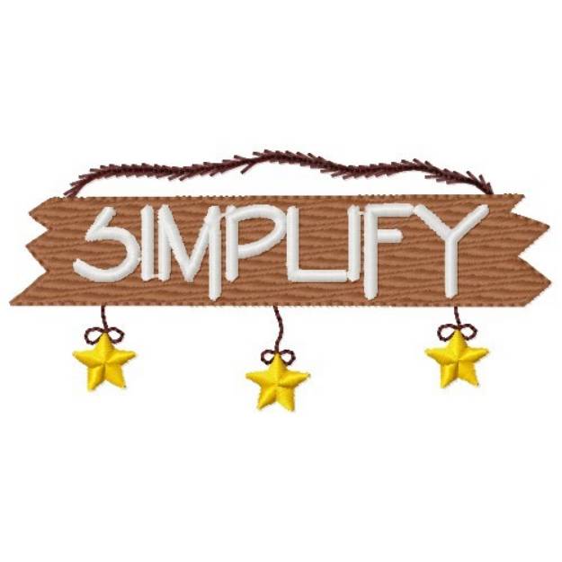 Picture of Simplify Sign Machine Embroidery Design