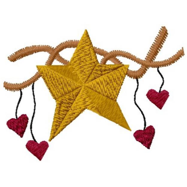 Picture of Hearts & Star Machine Embroidery Design