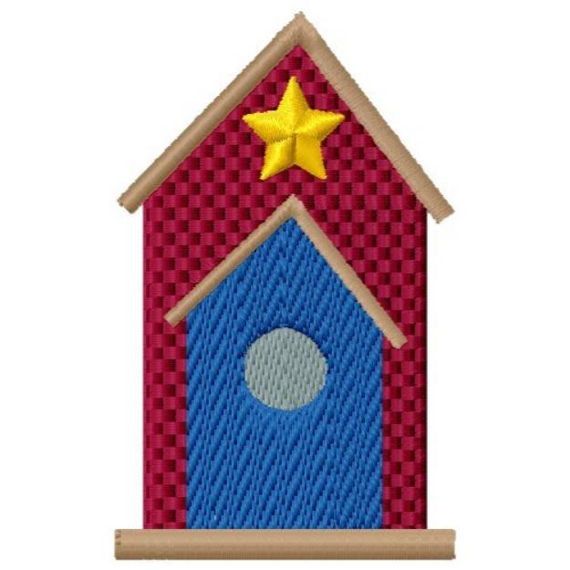 Picture of Star Birdhouse Machine Embroidery Design