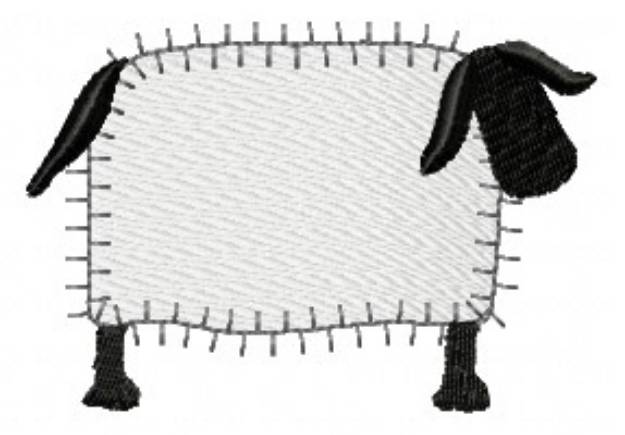 Picture of Folk Art Sheep Machine Embroidery Design