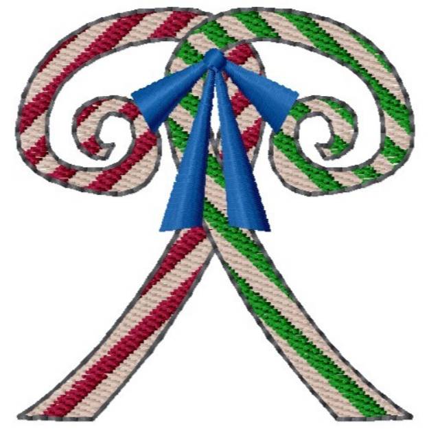 Picture of Candy Cane Swirls Machine Embroidery Design