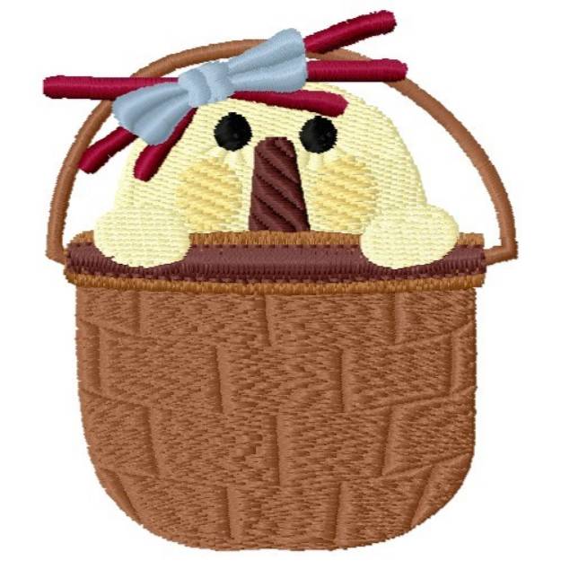 Picture of Doll In Basket Machine Embroidery Design