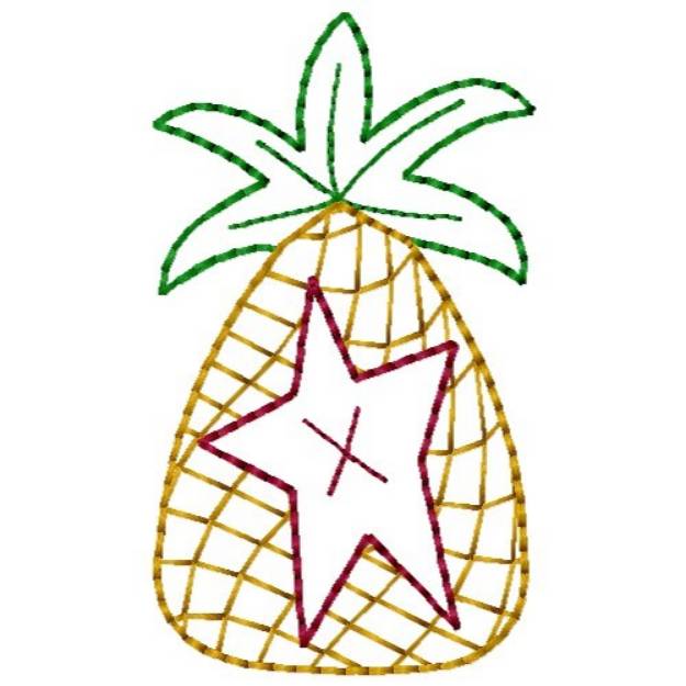 Picture of Folk Art Pineapple Machine Embroidery Design