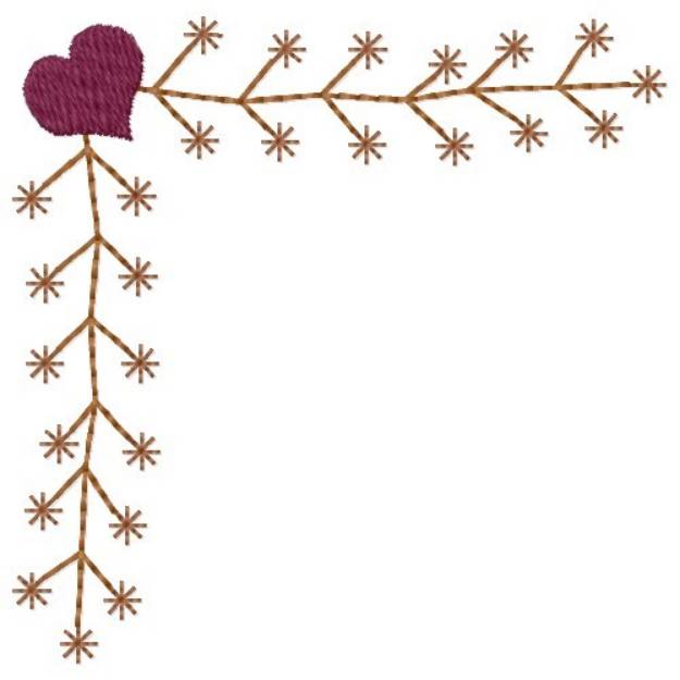 Picture of Heart Corner Machine Embroidery Design