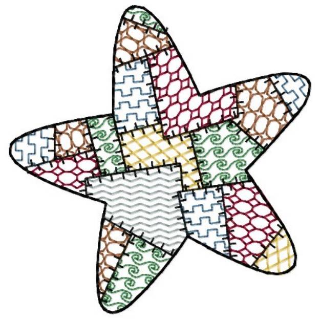 Picture of Patchwork Star Machine Embroidery Design