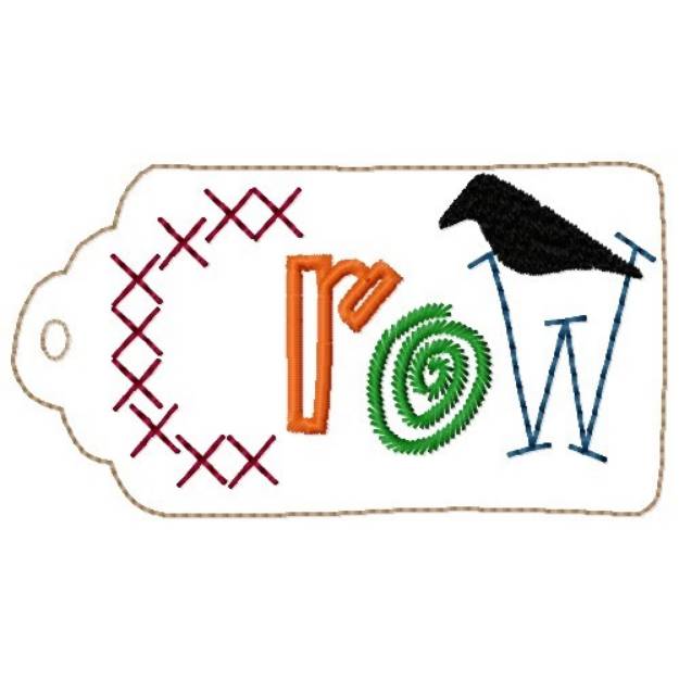 Picture of Crow Tag Machine Embroidery Design