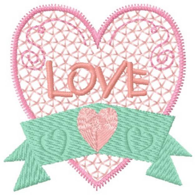 Picture of Love Heart Machine Embroidery Design