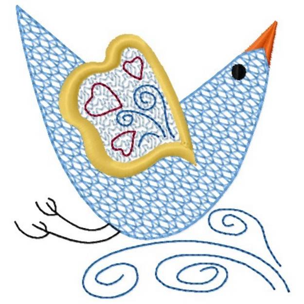 Picture of Primitive Bird Machine Embroidery Design