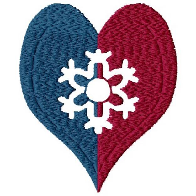 Picture of Snowflake Heart Machine Embroidery Design