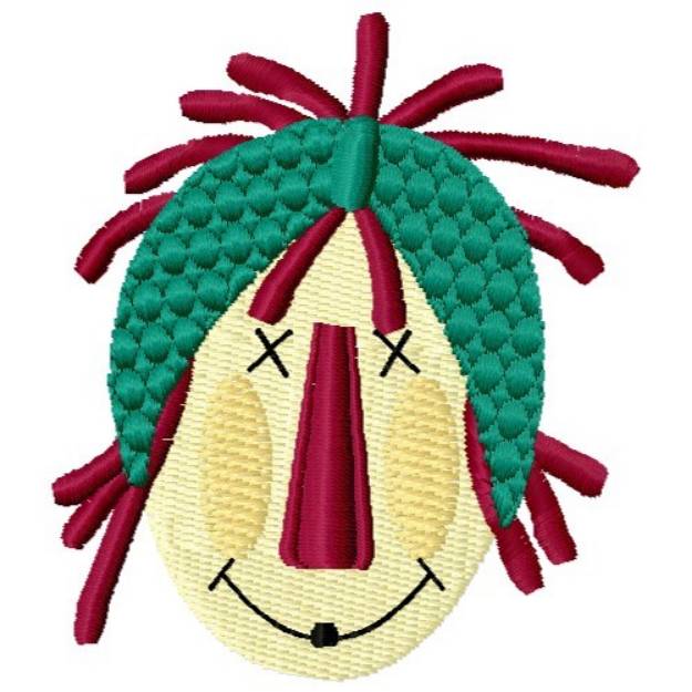 Picture of Raggedy Anne Head Machine Embroidery Design