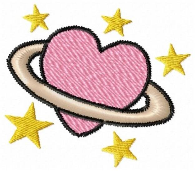 Picture of Heart Planet Machine Embroidery Design