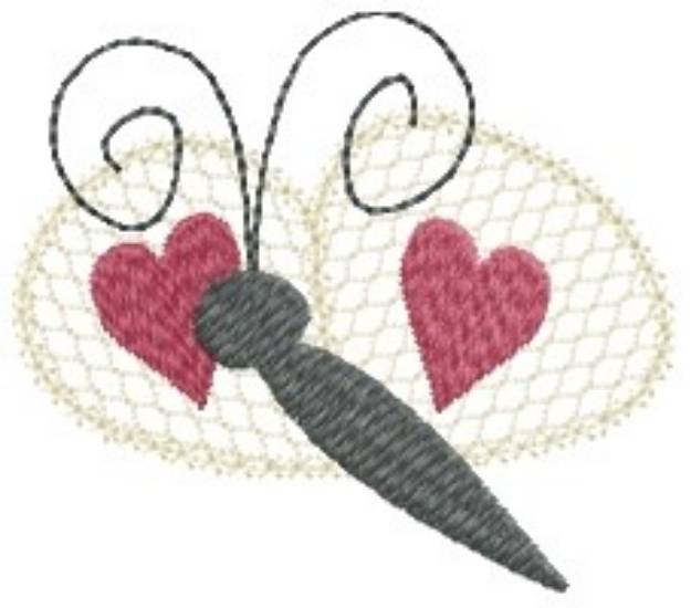 Picture of Heart Butterfly Machine Embroidery Design