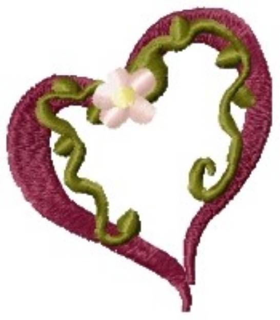 Picture of Floral Heart Machine Embroidery Design