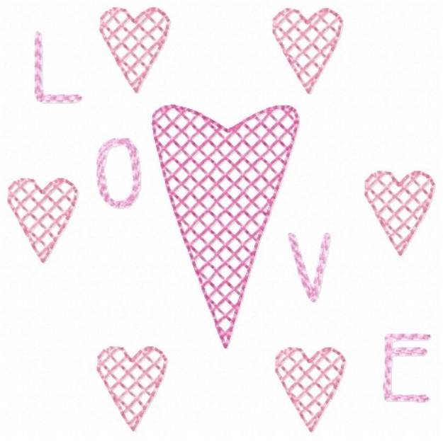 Picture of Love Hearts Machine Embroidery Design