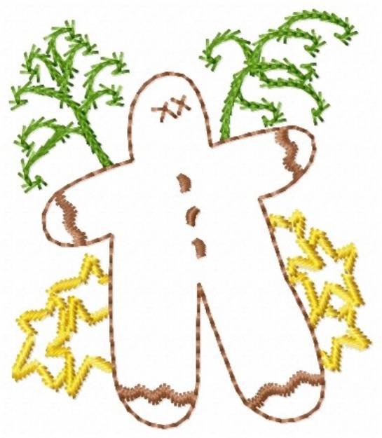 Picture of Gingerbread Outline Machine Embroidery Design