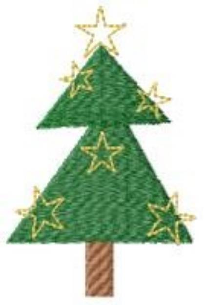 Picture of Star Tree Machine Embroidery Design