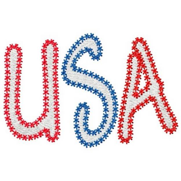 Picture of USA Script Machine Embroidery Design