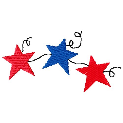Patriotic Stars Machine Embroidery Design