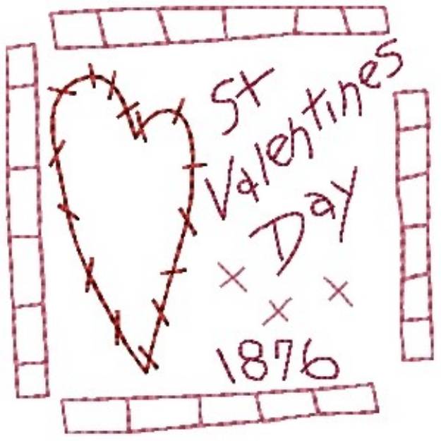 Picture of St Valentines 1876 Machine Embroidery Design