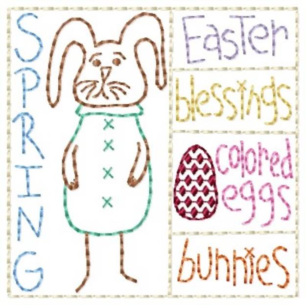 Picture of Folk Art Easter Machine Embroidery Design