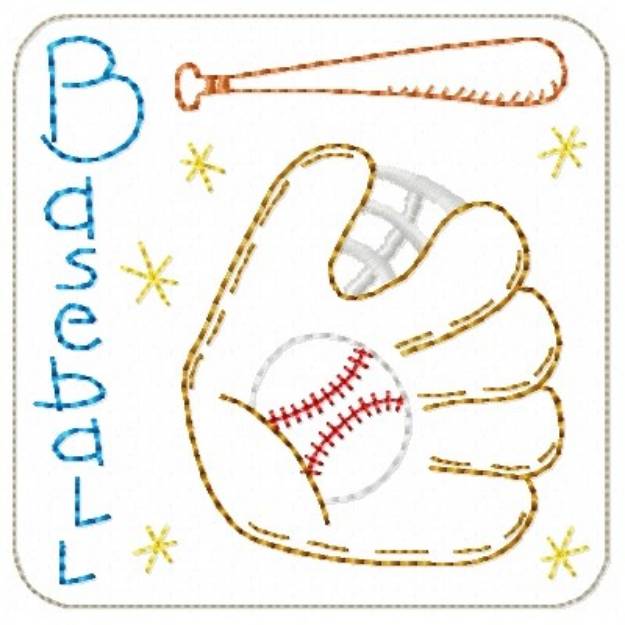 Picture of Baseball Machine Embroidery Design