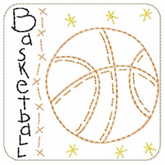 Picture of Basketball Machine Embroidery Design