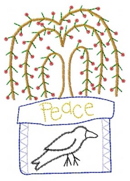 Picture of Peace Tree Machine Embroidery Design