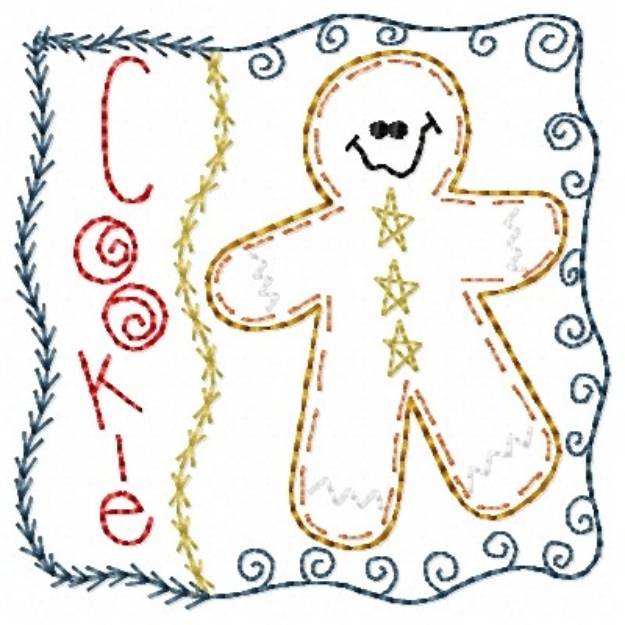 Picture of Gingerbread Cookie Machine Embroidery Design