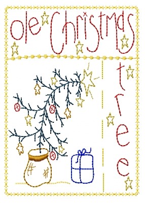 Ole Christmas Tree Machine Embroidery Design