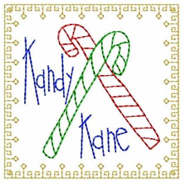 Picture of Kandy Kane Machine Embroidery Design